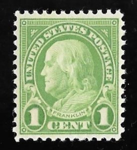 632 1 cent Franklin, Yellow Green Stamp mint OG NH EGRADED VF 80