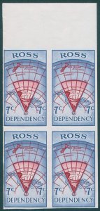 Ross Dependency 1967 7c bright carmine-red & ultramarine SG7 imperf plate proofs