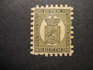 Finland, Scott #8 reprint, Facit #7E, regummed, with flaws, with Certificate