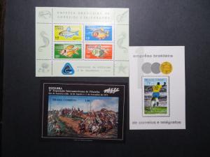 Brazil 9 Better Souvenir Sheets, Mint Hinged, Hinge Remnant, some NGAI - Z11141