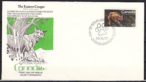 Canada, Scott cat. 732. Eastern Cougar issue. First day cover. ^