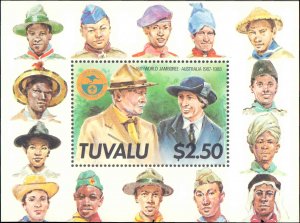 Tuvalu #460-464, Complete Set(5), 1987, Scouts, Captain Cook, Animals, Never ...