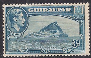 Gibraltar 1942 KGV1 3d Europa Point MM SG 125b ( R1078 )