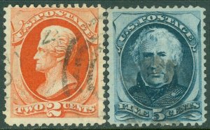 EDW1949SELL : USA 1875 Scott #178-79 Fine-Very Fine, Used. Light cancels Cat $42