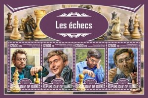 Guinea - 2017 Chess Masters - 4 Stamp Sheet - GU17310a