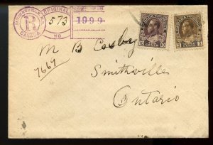 ?KEYHOLE registration handstamp JARDINEVILLE, N.B. 1921 cover Canada