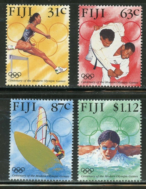 FIJI SCOTT #762/66 1996 ATLANTA OLYMPIC GAMES  SET & SOUVENIR SHEET MINT NH  