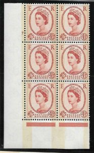 4½d Blue Phosphor on Cream NB cyl 7 No Dot perf type A(E/I) UNMOUNTED MINT 