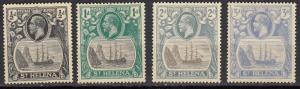 St. Helena - 1912 KGV  small stamp lot - No gum!  - (612)