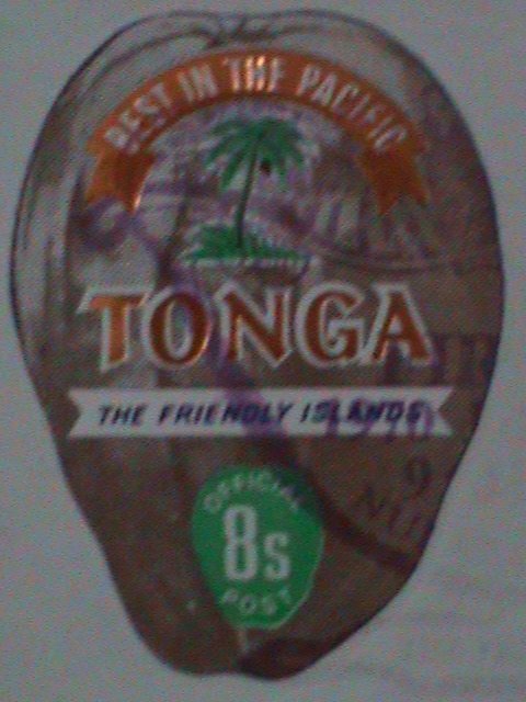 ​TONGA-1970-SC# 257-LOVELY BEAUTIFUL-COCONUT SHAPE CUT- CTO VF-HARD TO FIND