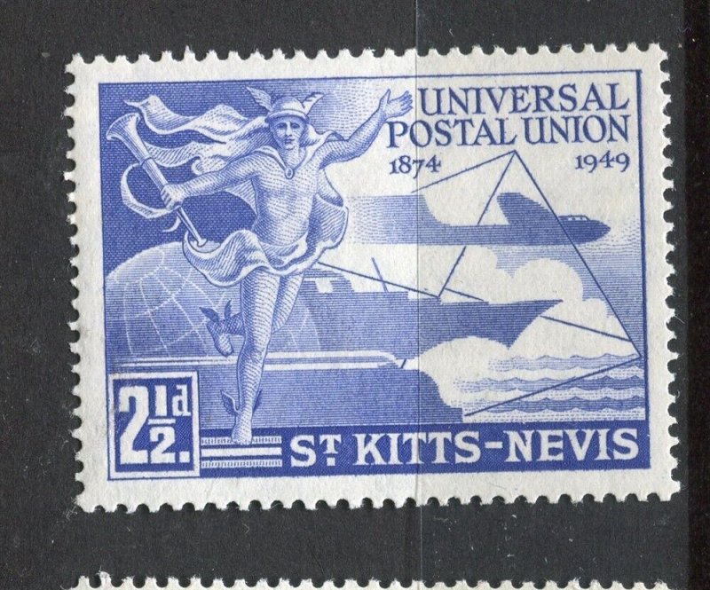 ST.KITTS & NEVIS; 1949 early UPU Anniversary issue Mint hinged 2.5d. value