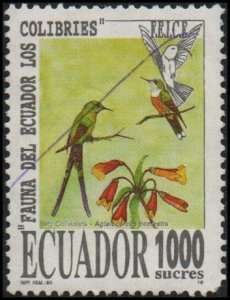 Ecuador 1383e - Used - 1000s Violet-tailed Sylph (Hummingbird) (1995) (cv $1.25)