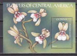 Guyana, Scott cat. 3539. Flowers s/sheet ^