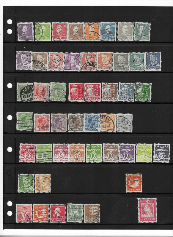 DENMARK COLLECTION ON STOCK SHEET MINT/USED