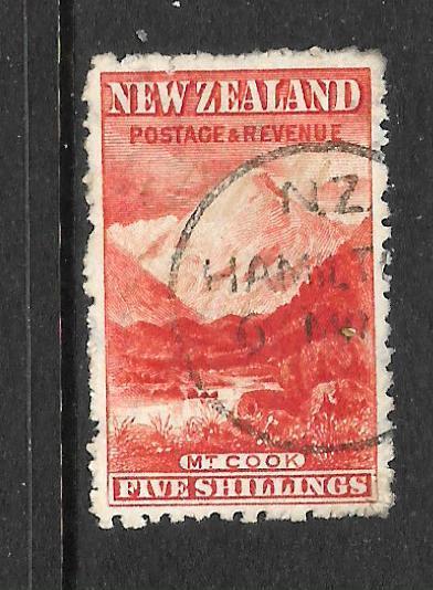 NEW ZEALAND 1903  5/-  PICTORIAL  FU  P11   SG 317a    CP E21d