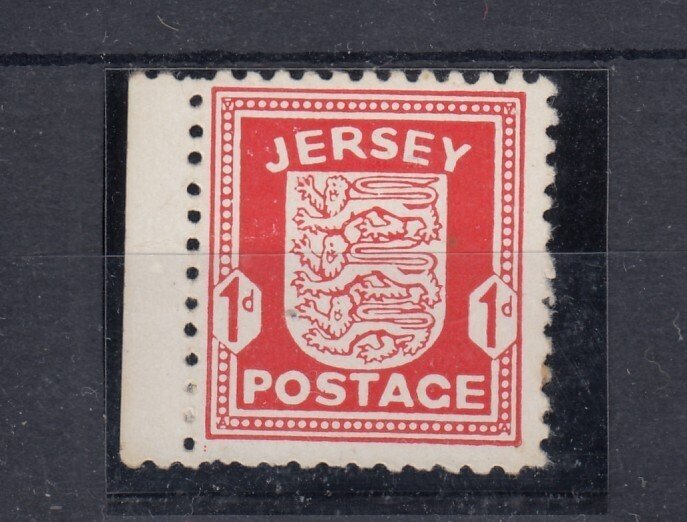 Jersey 1941 1d Scarlet Arms Chalky Paper SG2d MLH BP13820