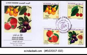 TUNISIA  - 2009 FRUITS OF TUNISIA - 4V - FDC