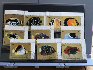 Fujeira Colourful  Fish cancelled stamps R25438