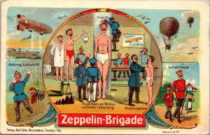 1909 Mainz Germany Early Aviation Zeppelin Brigade Color Picture Postcard Cover