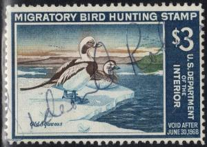 U.S. Scott #RW34 $3 Duck Stamp - Used Single