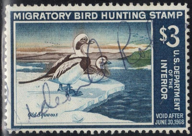 U.S. Scott #RW34 $3 Duck Stamp - Used Single