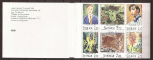 1988 Sweden -Sc 1699a - MNH VF - Complete Booklet - Paintings