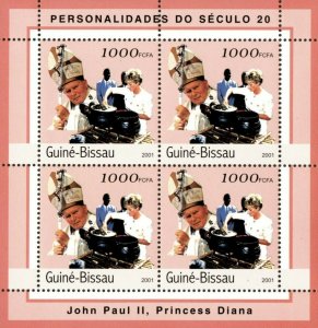 Guinea-Bissau 2001 - 20th Century Celebrities - Sheet of 4 - MNH