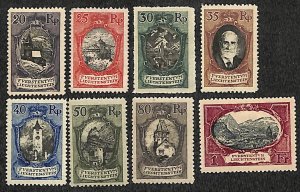 Liechtenstein 1921, Definitives, views 8v, MNH