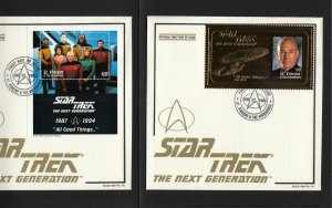 1994 Star Trek Next Generation $20 gold stamp & FDC cancels FOLIO, St Vincent