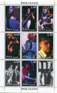 Tuva 1999 PINK FLOYD Rock Band Sheet Perforated Mint (NH)