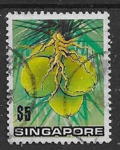 SINGAPORE SG223 1975 $5 FRUITS USED