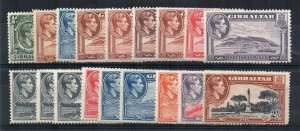 Gibraltar 1938-51 Vals To 2s + Perf Et Coloris Variations Mlh / MH 