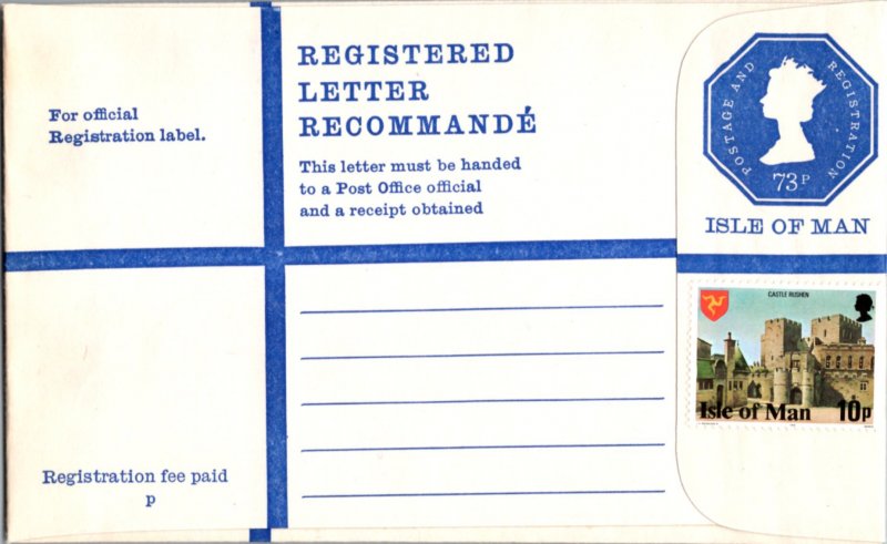 Isle of Man, Worldwide Postal Stationary, Registered