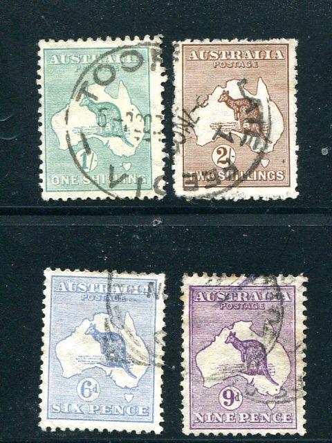 Australia #8,9,51b,52 Used F-VF