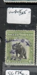 NORTH BORNEO 6C RHINO 6C SG 168  KUDAT IN VIOLET     CDS   VFU P0514H