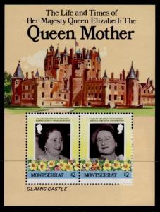 Montserrat 562 MNH Queen Mother 85th Birthday, Flowers, Castle