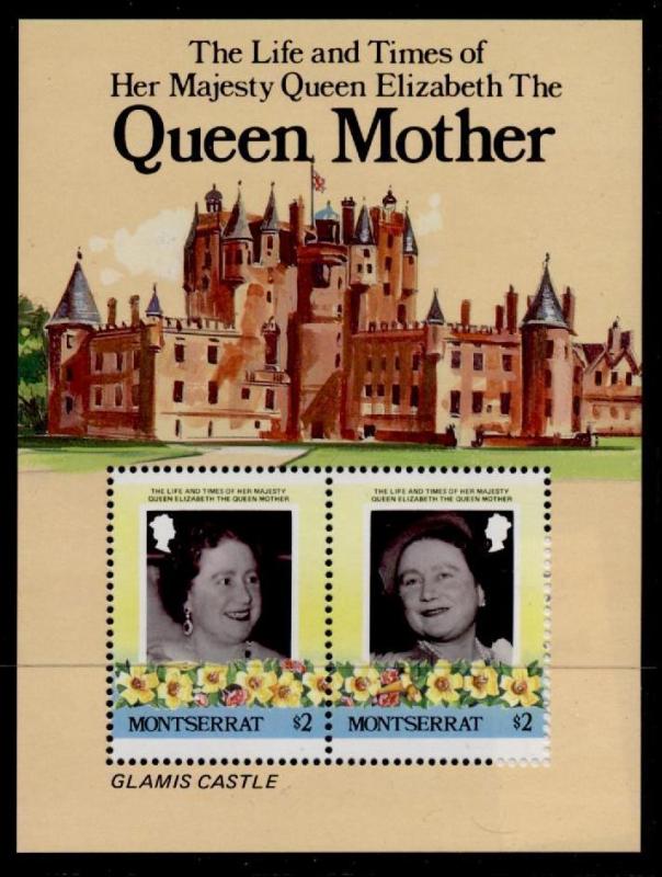 Montserrat 562 MNH Queen Mother 85th Birthday, Flowers, Castle