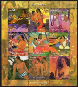 Sao Tome and Principe 2005 PAUL GAUGUIN PAINTINGS Sheetlet (9) Perforated MNH