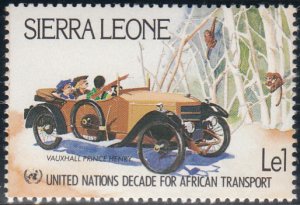 Sierra Leone 1984 MNH Sc #628 1Le Vauxhall Prince Henry, monkeys