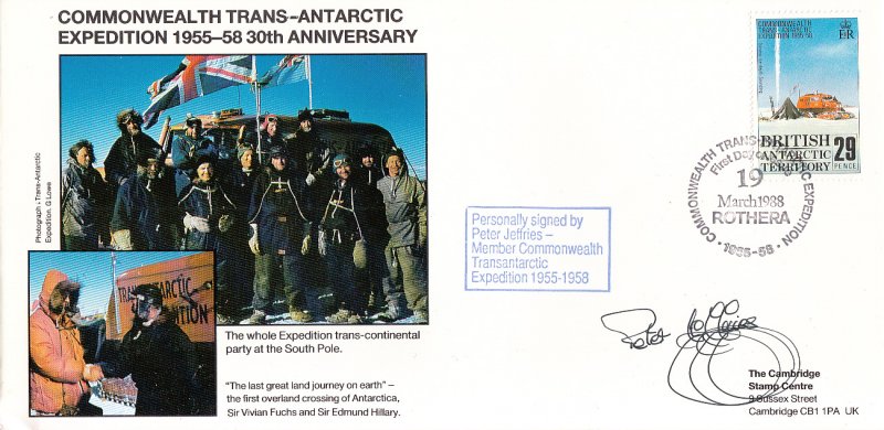 British Antarctic Territory FDC Sc 147 Signed Peter Jeffries Cachet Whole par...