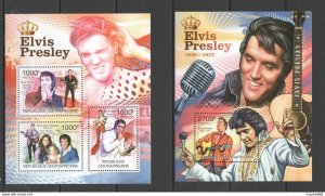 2011 Central Africa Music Legendary Elvis Presley Bl+Kb ** Ca1002