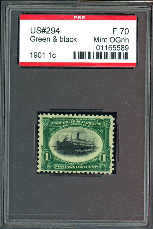 U.S. #294 MINT OG NH PSE Graded Fine 70 Encapsulated