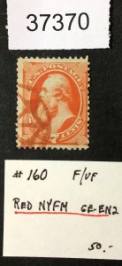 MOMEN: US STAMPS #160 USED EX RICHARD CHAMPAGNE STOCK LOT #37370