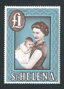 St Helena 1961 QEII. £1 stamp. MLH. SG189.