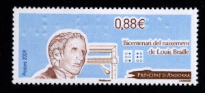 (French) Andorra Scott 647 MNH** Braille stamp