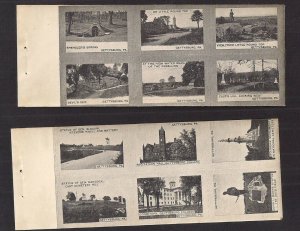 GETTYSBURG PHOTOSTAMPS depicting battlefield and tourism sites, ca 1910 SCARCE!