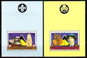 St. Lucia, Scott cat. 823-824 A. Scout Anniversary s/sheets.