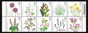 GREAT BRITAIN 2660-69a MNH BLOCK OF 10, PLANTS