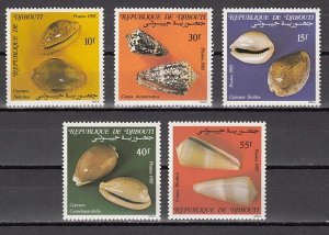 Djibouti, Scott cat. 603-607. Sea Shells issue. ^