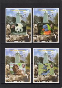 Sao Tome and Principe 2004  Peter Scott WWF founder-Pandas-Birds 9 SS Imp.MNH